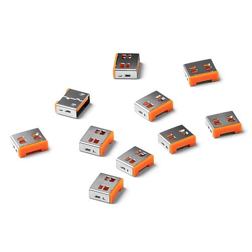 Smartkeeper USB-A Port Schloss UL03P1OR 10er Set Orange ohne Schlüssel UL03P1OR
