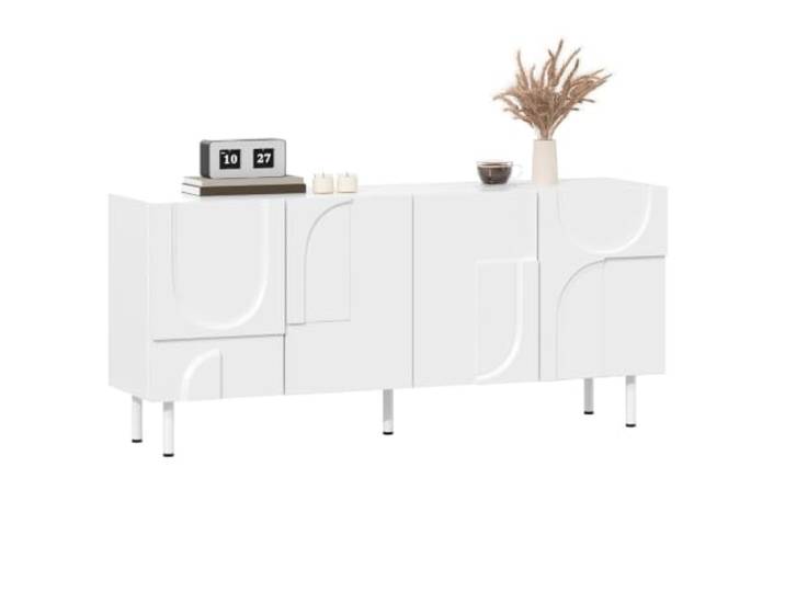 I0I&I0I Sideboard mit Geometrischem Design Modernes Design mit Unregelmäßigen Kurven, Viel Stauraum für Wohnzimmer, Esszimmer und Moderne Einrichtung