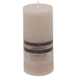 Stumpenkerze Raureif 15 cm Wachs Grau Taupe L (Large)