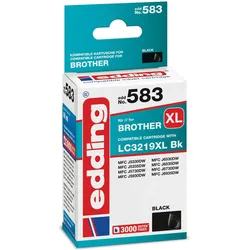Edding, Druckerpatrone, Tintenpatrone Druckerpatrone ersetzt LC3219XL Bk Schwarz (BK)