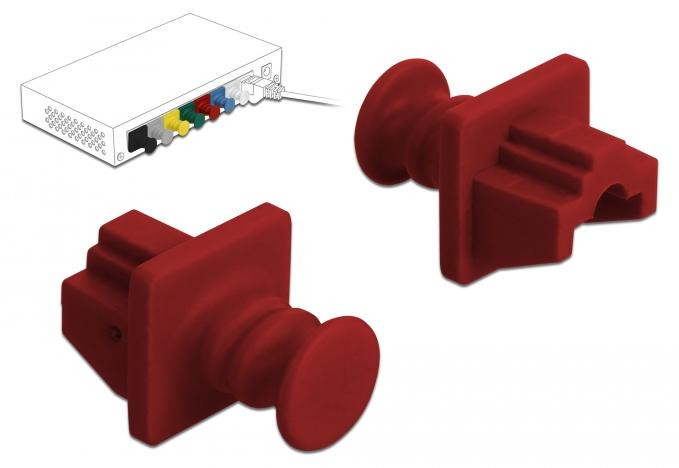 Delock 86510 RJ45 Staubbescherming voor Buchse, 10 stuks, rood
