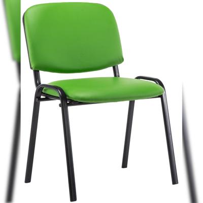 DELUKE Besucherstuhl ZAGREB - Kunstleder Grün 53x53x83 cm | Besucherstühle Konferenzstuhl Wartezimmerstuhl Bürostühle Bürostuhl Konferenzraum Wartezimmer