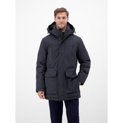 Parka LERROS "Herren-Parka in Twillstruktur", Herren, Gr. S, blau (blau night), 100% Polyester, Jacken Parka