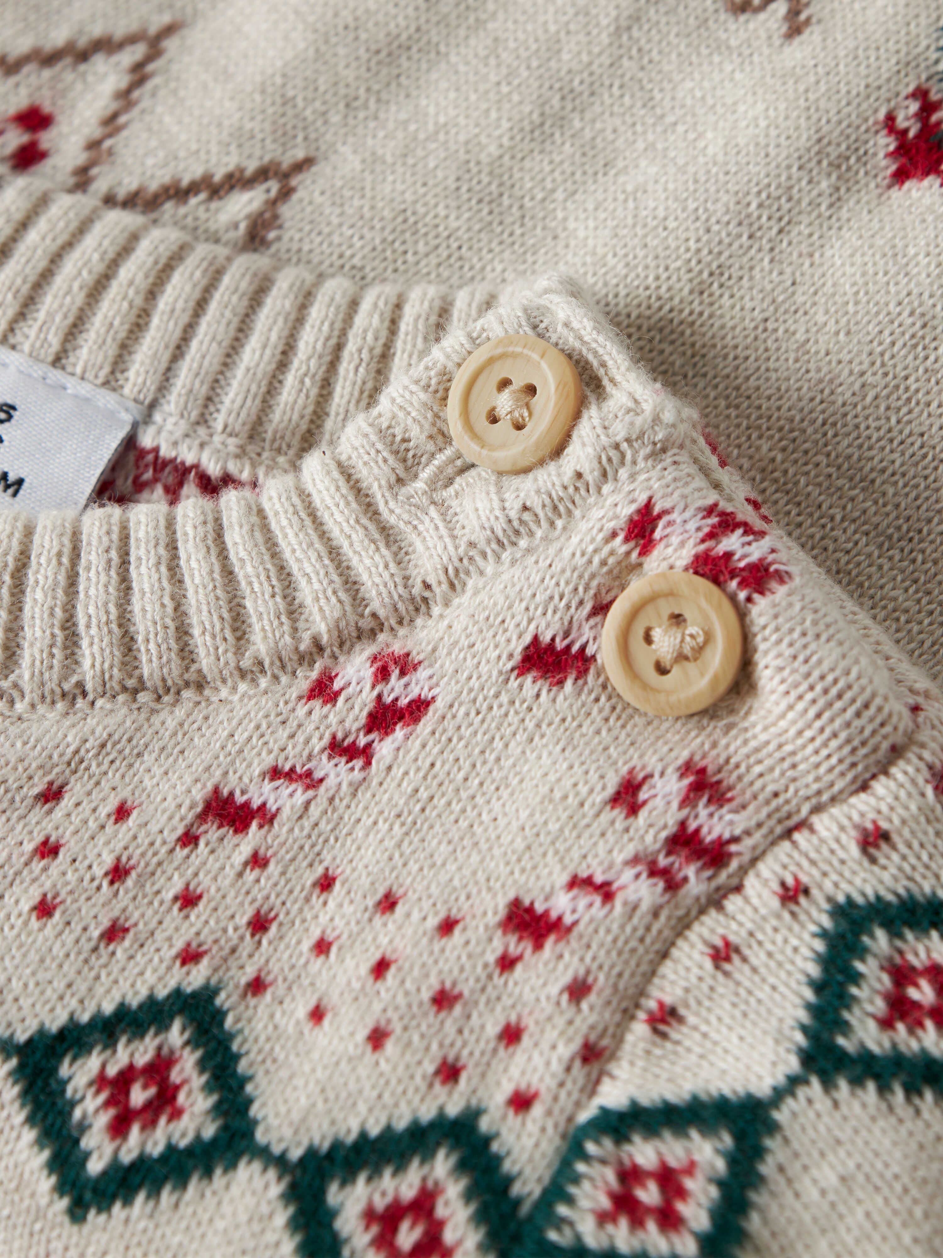 Weihnachtspullover NAME IT "NBNRALKO LS KNIT", Damen, Gr. 68, beige (peyote melange detail:snowman), Strick, Obermaterial: 100% Baumwolle, gemustert, regular fit normal, Rundhals, Bündchen, Pullover Weihnachtspullover, Weihnachten, Baumwolle, regular fit 
