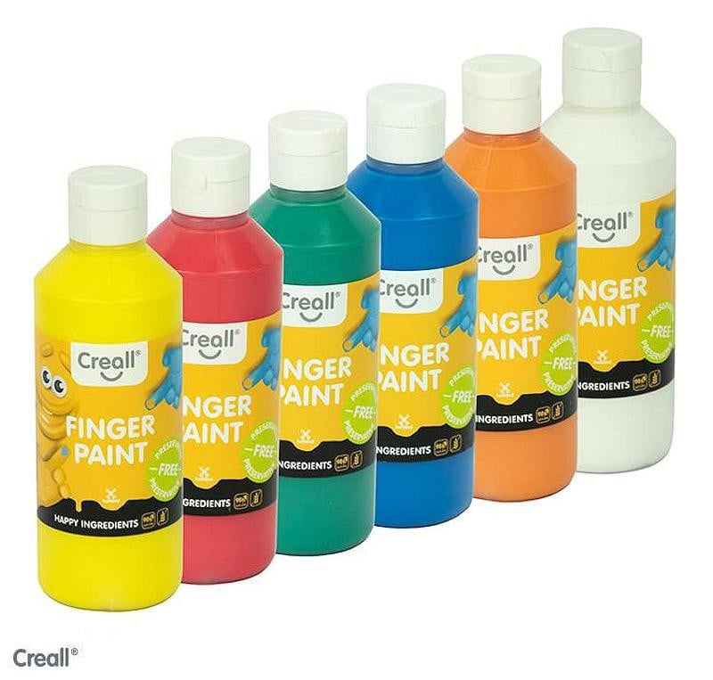 Creall Happy Vingerverf Set - 6 kleuren - 80 ml per kleur