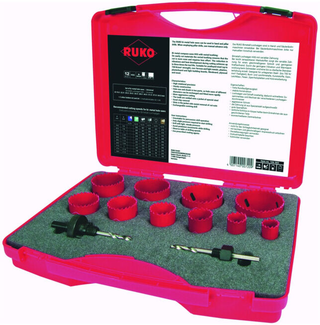 Assortiment de scies-cloches bimétal HSS en coffret plastique ; Ruko (106303)