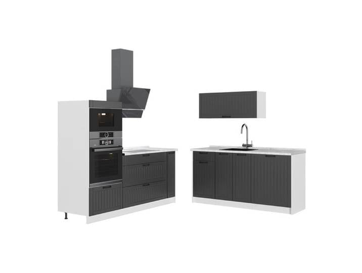 Cuisine Fame-Line 340cm PT Marbre Gris foncé/Blanc Vicco 63730