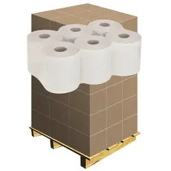 Handtuchrollen 2-lagig Innenauszug weiß, Palette Palette mit 44 Verpackungseinheiten je 6 Rollen