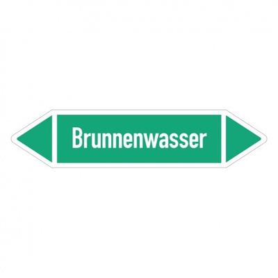 Aufkleber I RKZ-Etikett Brunnenwasser,DIN 2403,grün/weiß,ab Ø 90mm,440x100mm,2/Bogen