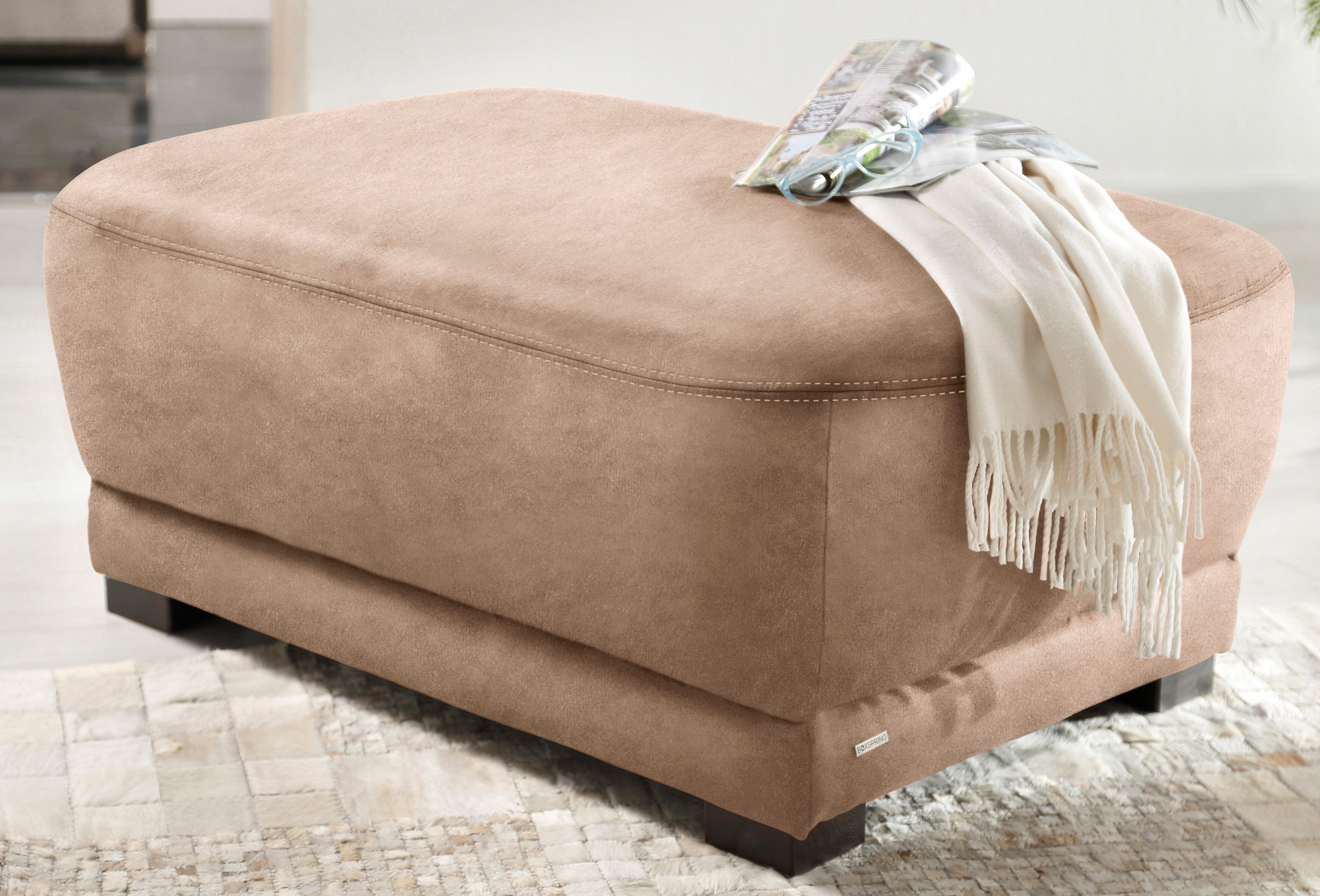 Polsterhocker HOME AFFAIRE "Telos", braun (café), B:109cm H:46cm T:78cm, Chenille (100% Polyester);dicke Luxus-Microfaser in Lederoptik (100% Polyester);Microfaser PRIMABELLE (100% Polyester), Hocker, Polsterhocker, passend zum "Telos" ecksofa, in 3 Bezug