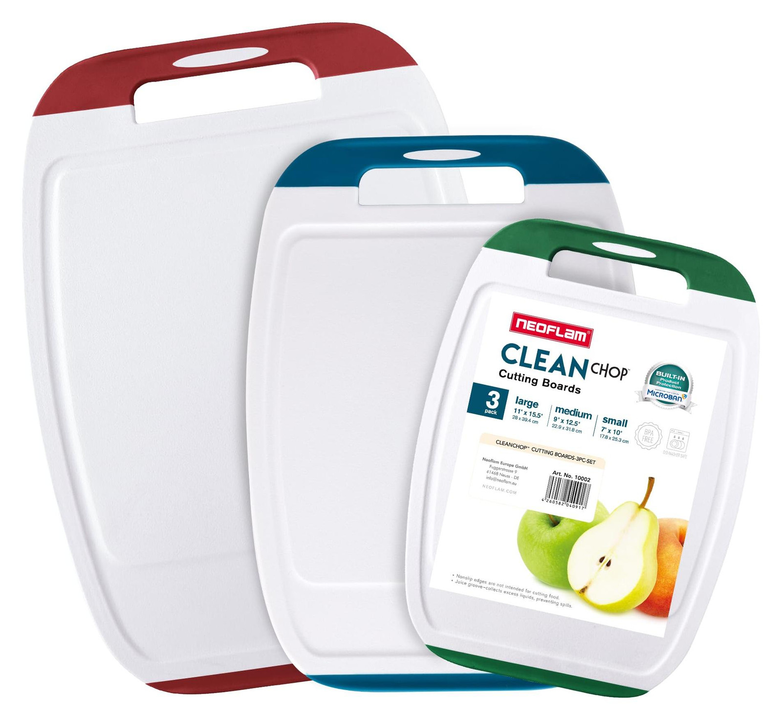 Dripio Snijplankenset van 3 stuks, antislip en antibacterieel, vaatwasmachinebestendig