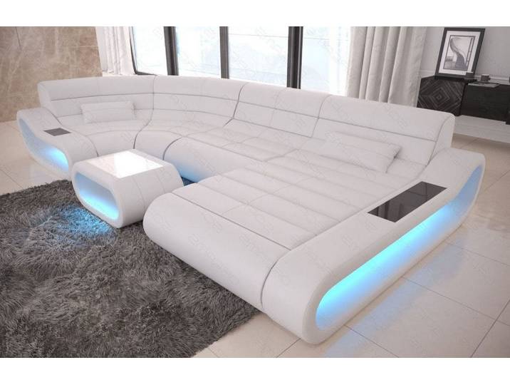Wohnlandschaft Concept U-Form aus Leder