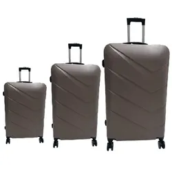 Hoffmanns Waveline Platin 3-teiliges Koffer-Set - ABS-Hartschale mit Zahlenschloss & 360° Rollen