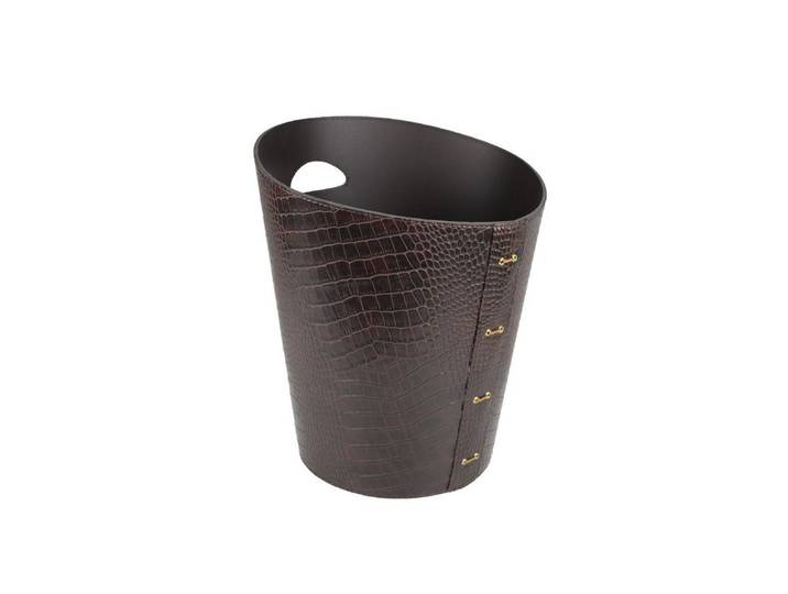 Cosy Home Ideas Papierkorb Papierkorb rund Kunstleder Kroko Optik für Büro, Oberfläche beschichtet und abwischbar