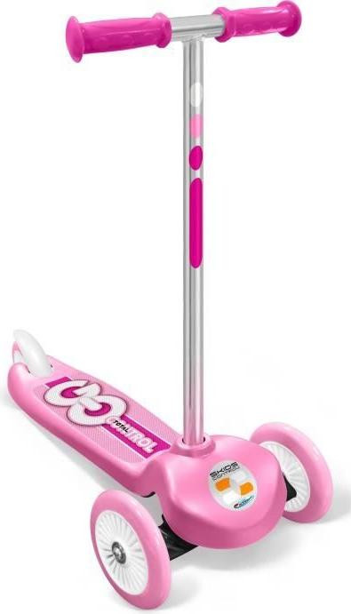 Stamp Tretroller met 3 wielen en STAMP SKIDS remsysteem in het roze