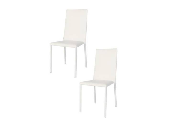 Chaises empilables Julia pour cuisine et bar - T M C S - Structure en acier - Simili cuir blanc