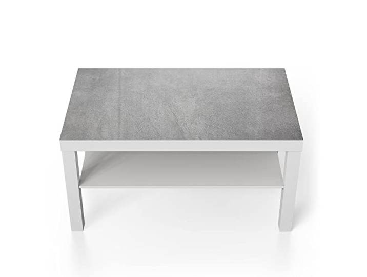 DEQORI Glastisch weiß groß 90x50 cm Motiv Verputzte Steinmauer ausgefallener Beistelltisch aus Glas Hochglanz Couchtisch fürs Wohnzimmer moderner Couch Tisch mit Design