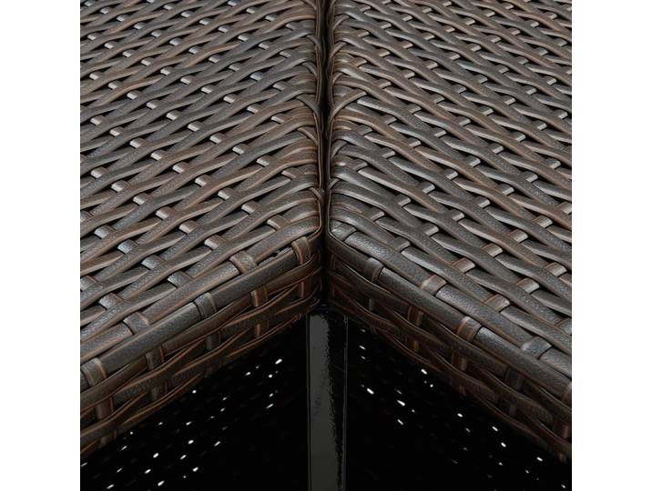 vidaXL Table de bar d'angle marron 100x50x105 cm Poly rotin