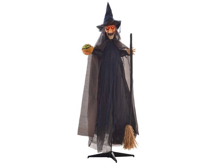 190CM Halloween Dekoration Halloween-Hexe mit LED-Lichter, Soundfunktion