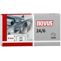 Novus NOVUS OFFICE Heftklammern 24/6 040-0158 Stahl Silber 1000 Heftklammern