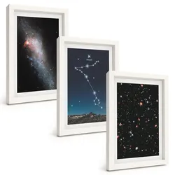 BILDER SET 3er Set - 20x30 cm Weißer Rahmen - Die kosmischen Landschaften der Fische-Galaxie