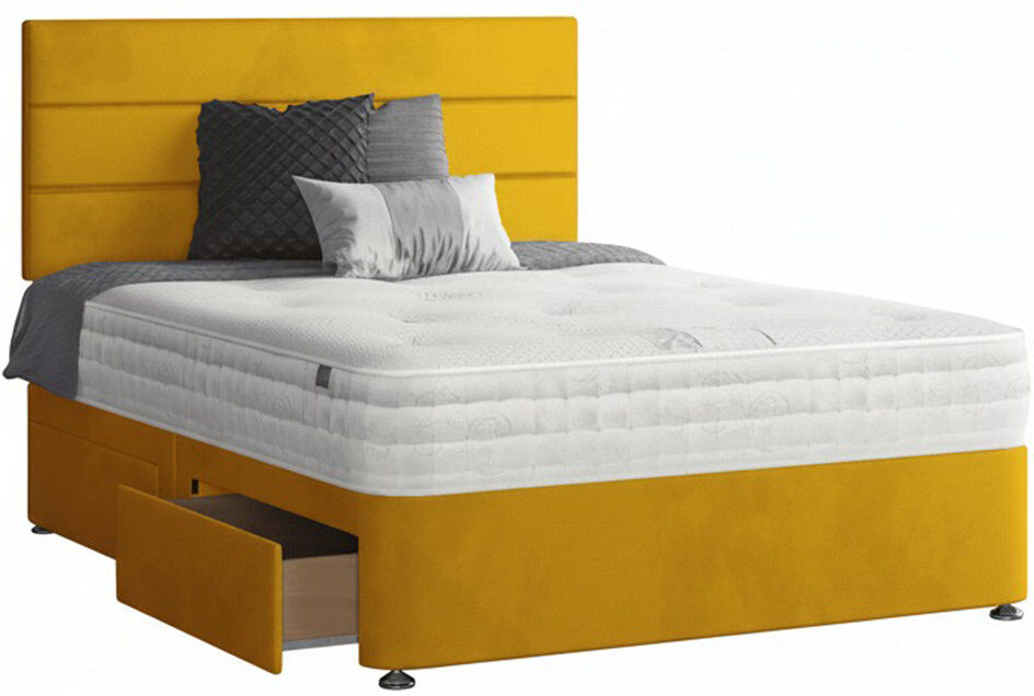 17 Stories Hayder Upholstered Bed Turmeric Double (4'6)