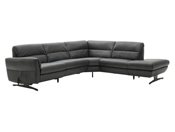 Schöner Wohnen Ecksofa SALERNO, anthrazit, Leder