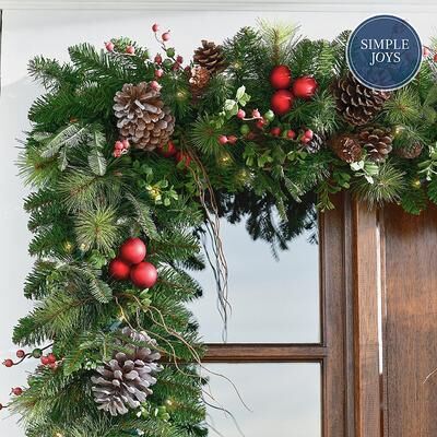 Christmas Hadley Holiday Cordless Garland - Grandin Road