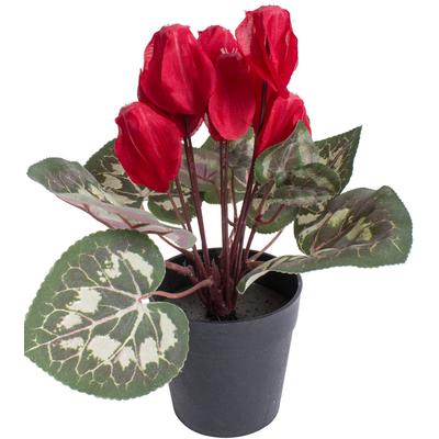 Kunstblume BOTANIC-HAUS "Alpenveilchen", rot, B:20cm H:24cm T:20cm Ø:20cm, Kunststoff, Kunstpflanzen