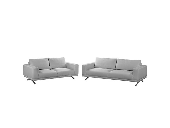 Polstergarnitur 3-2 Grau/Lichtgrau Webstoff Modern