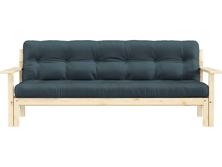 Schlafsofa KARUP DESIGN Unwind , blau (petrol blau), B:190cm H:14cm T:92cm, Sofas, Schlafsofa, Mit Holzstruktur, inkl. Futonmatratze, Liegefläche 130x190 cm
