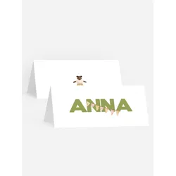Tischkarten Taufe selbst gestalten mit Spruch und Fotos im Onlinedesigner bei Meine-Kartenmanufaktur.de