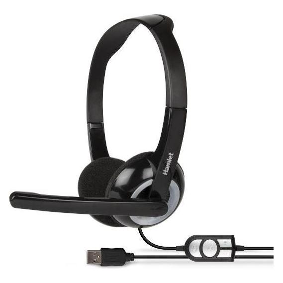 Hamlet Smart Headset für Computer mit Mikrofon und USB-Anschluss (Kabelgebunden, USB-A) (HHEADMUS)