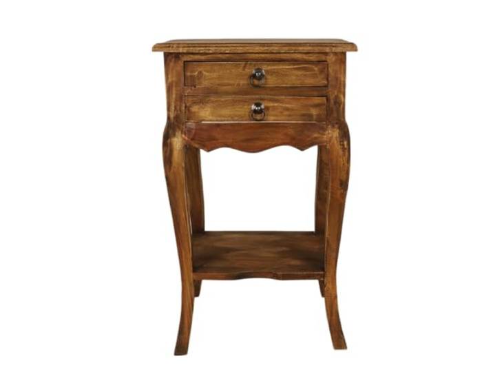 BURI Beistelltisch Mahagoni 40x67x30 cm Telefontisch Nachttisch Holz Antik BURI, Schublade, Wohnzimmertisch, Dekotisch, Massivholz, Landhausstil, Flurmöbel, Mahagoni, elegant, Beistelltisch