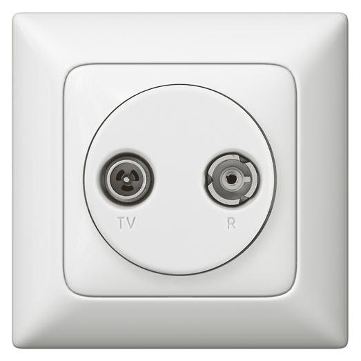 Legrand Abdeckung Antennen-Steckdose 2-Loch TV-R System Creo ultraweiss 776772 (776772)