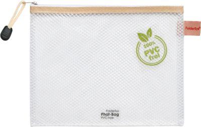 Reißverschlussbeutel FolderSys, Halteschlaufe & Kordel, PVC-frei, Kunststoff transparent, Format B6, 10 Stück