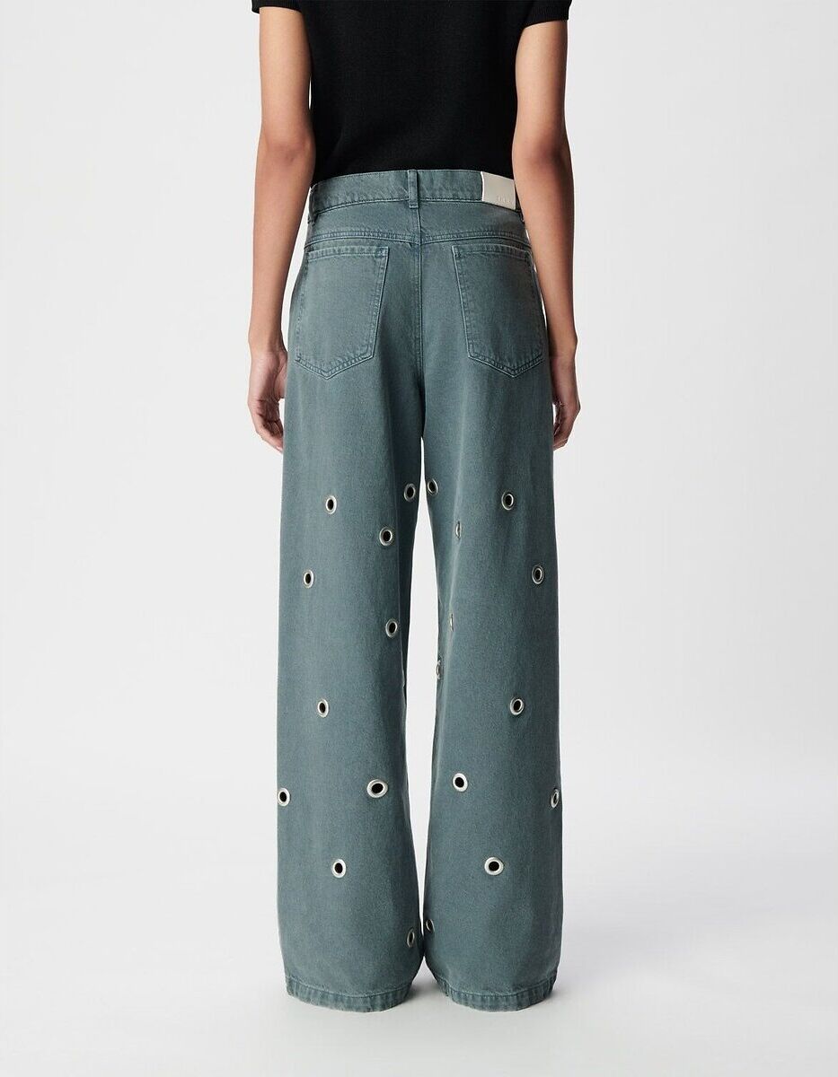 IKKS Jean large avec œillets