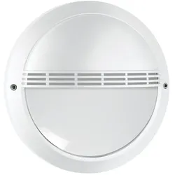 Frisch-Licht LED Außenwandleuchte Ø27cm, IP65, 12W, 4000K, 1400lm, mit Gitter, rund, Abdeckung opal, weiß FL-AL20212.1484