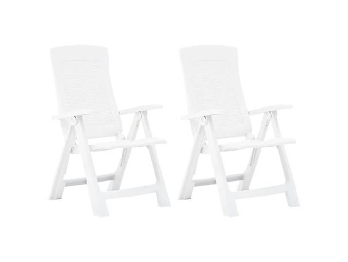HMOREY Chaises Pliable 2 pcs Inclinables de Jardin Plastique Blanc