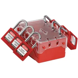 Brady, Vorhängeschloss, Ultra-Compact Lock Box+6 Red KD Locks