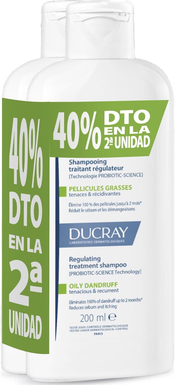 Ducray Kelual Squanorm Champú Anticaspa Caspa Grasa 2x400ml