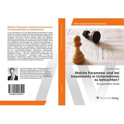 Welche Parameter sind bei Investments in Unternehmen zu betrachten?, Taschenbuch von David Deisenberger, AV Akademikerverlag, 978-620-2-21850-4