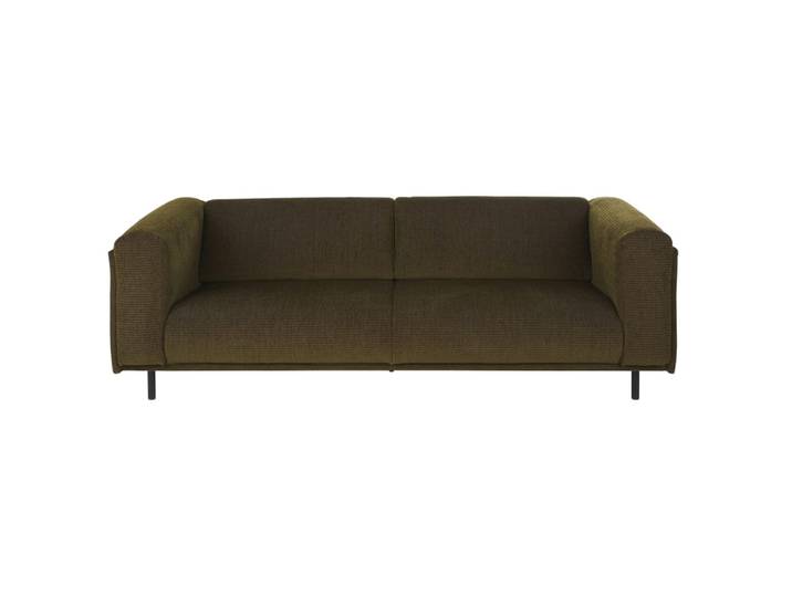 3/4-Sitzer-Sofa mit Bezug aus dunkelgrünem Cordsamt