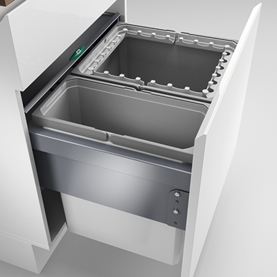 Naber, Cox Base 39 600-2. Abfallsammler, hellgrau, Höhe 460 mm - Mülleimer