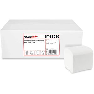 Semy-Top Toilettenpapier ST-88010, 2-lagig, Tissue, 225 Einzelblatt, 40 Pack