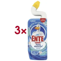 WC ENTE 3x WC-Reiniger »WC Ente Total Aktiv Gel Ocean Wave«