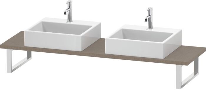 Duravit DuraStyle Konsole DS105C07575 für Aufsatzbecken, 2 Ausschnitte, Stärke 3 cm, Leinen