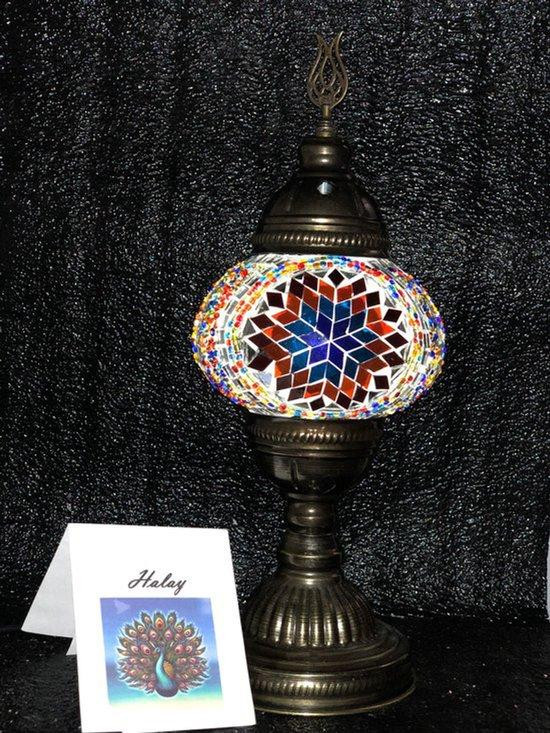 Halay Handgemaakte Turkse mozaïek tafellamp met kleurrijk design en LED-verlichting