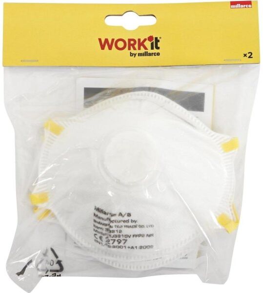 Work>it Work It Støvmaske Ffp2 M/ventil, Pk Á 2 Stk.