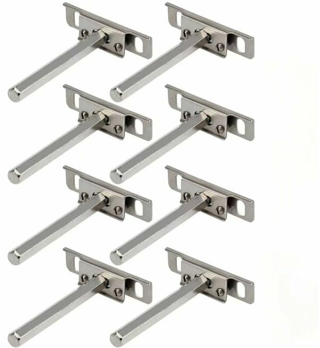 Set van 8 metalen onzichtbare zwevende plankdragers voor wandplanken